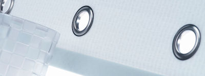 Roller Blind with Chrome Eyelets
